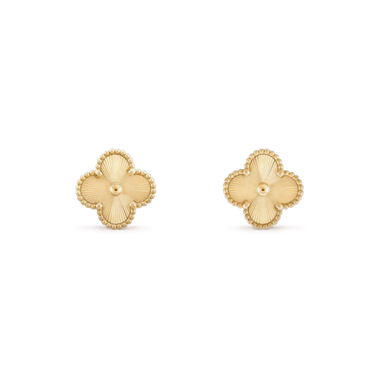 [Glimmer]CLOVER MINI 9.5MM LASER EARRINGS