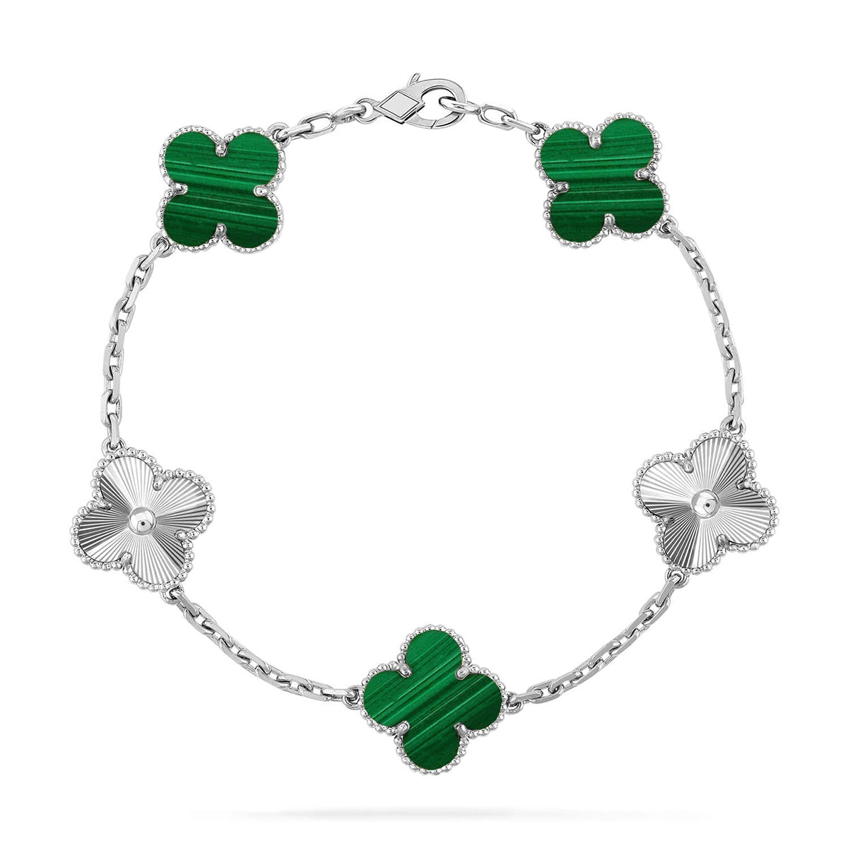 [Glimmer] CLOVER 5 MOTIF MALACHITE BRACELET COLLECTION