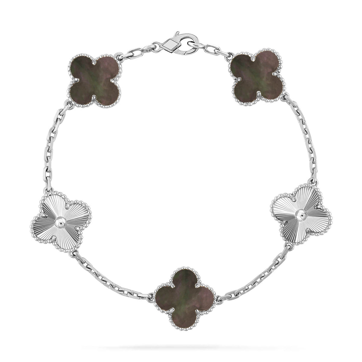 [Glimmer] CLOVER 5 MOTIF GRAY MOP BRACELET COLLECTION