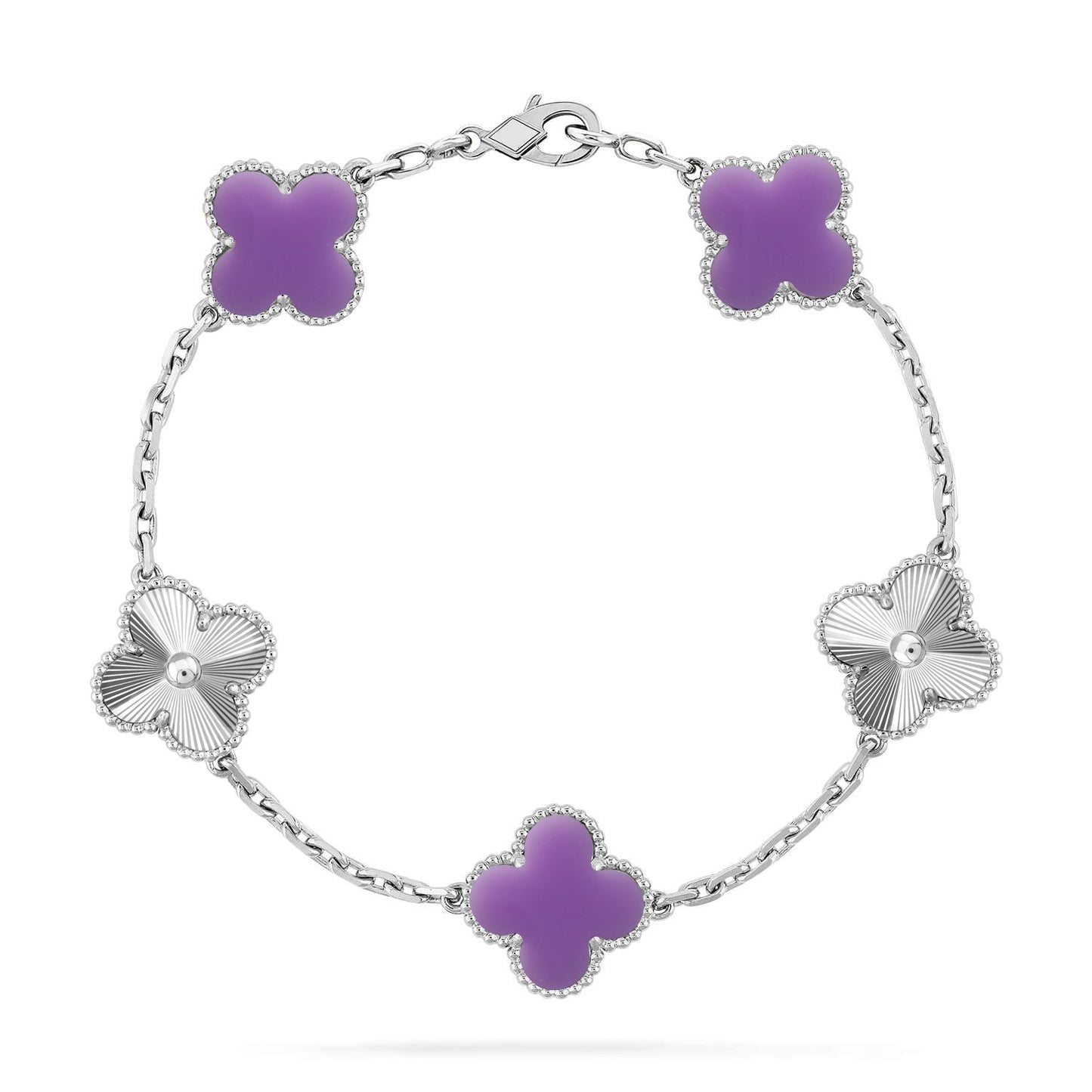 [Glimmer]CLOVER 5 MOTIF LIGHT PURPLE BRACELET COLLECTION