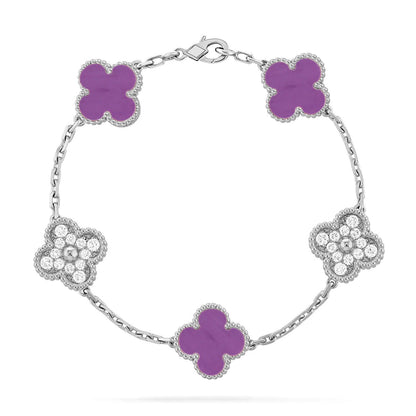 [Glimmer] CLOVER 5 MOTIF VIOLET BRACELET COLLECTION