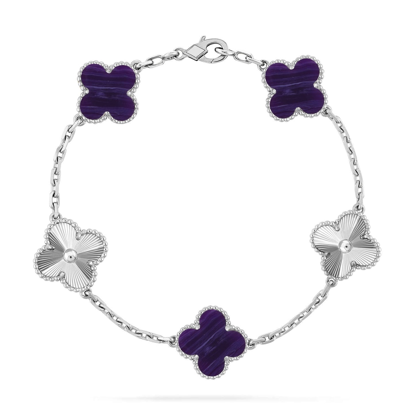 [Glimmer]CLOVER 5 MOTIF PURPLE STRIPES BRACELET COLLECTION