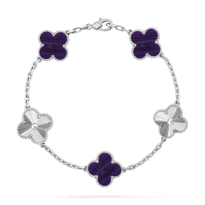 [Glimmer]CLOVER 5 MOTIF PURPLE STRIPES BRACELET COLLECTION