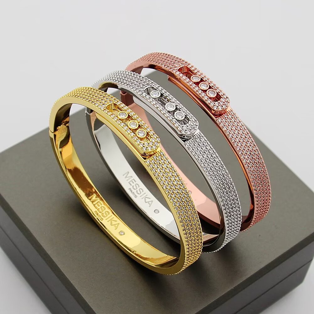 [Glimmer]Move Noa Full Pavé Diamond Bangle Bracelet