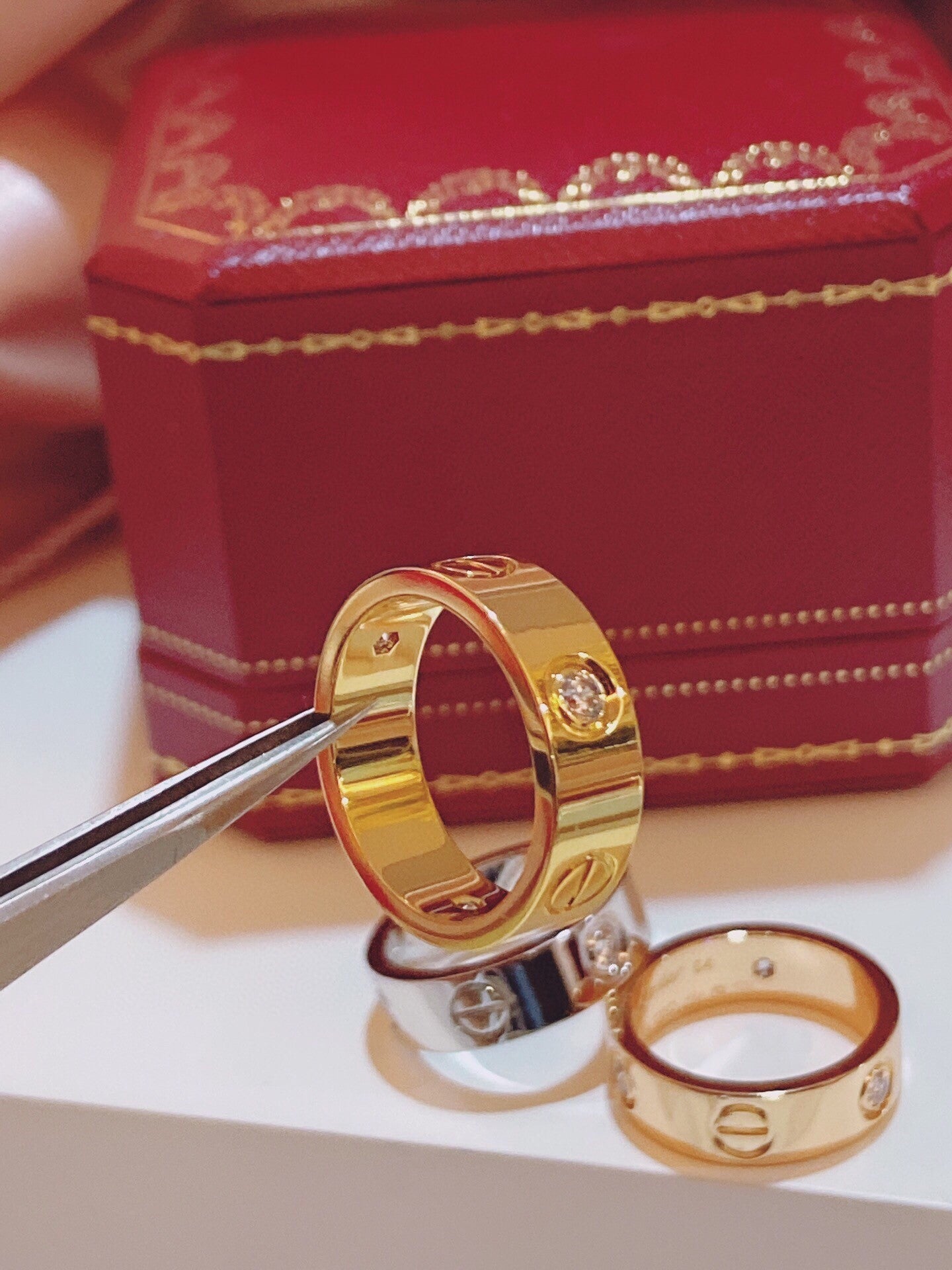 [Glimmer]Three-Diamond Ring