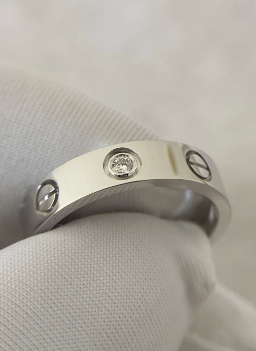 [Glimmer]LOVE RING 4MM 1 DIAMOND SILVER