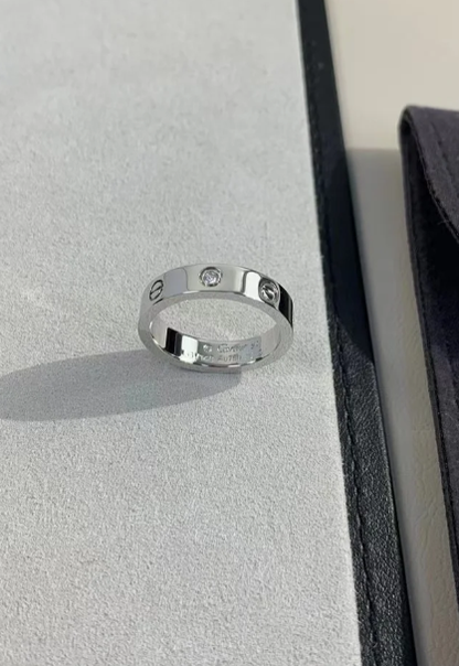 [Glimmer]LOVE RING 4MM 1 DIAMOND SILVER