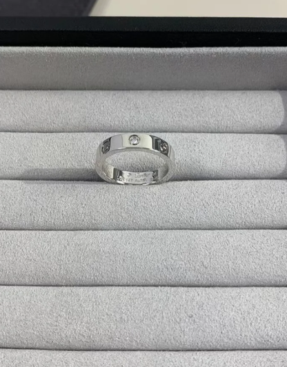 [Glimmer]LOVE RING 4MM 1 DIAMOND SILVER