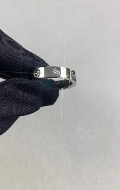 [Glimmer]LOVE RING 4MM 1 DIAMOND SILVER