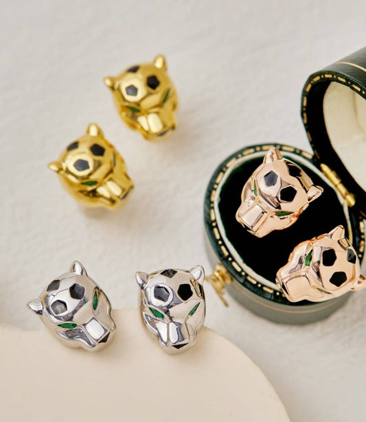 [?Glimmer]CHRRTAH-PRINT STUD EARRINGS, THREE COLORS