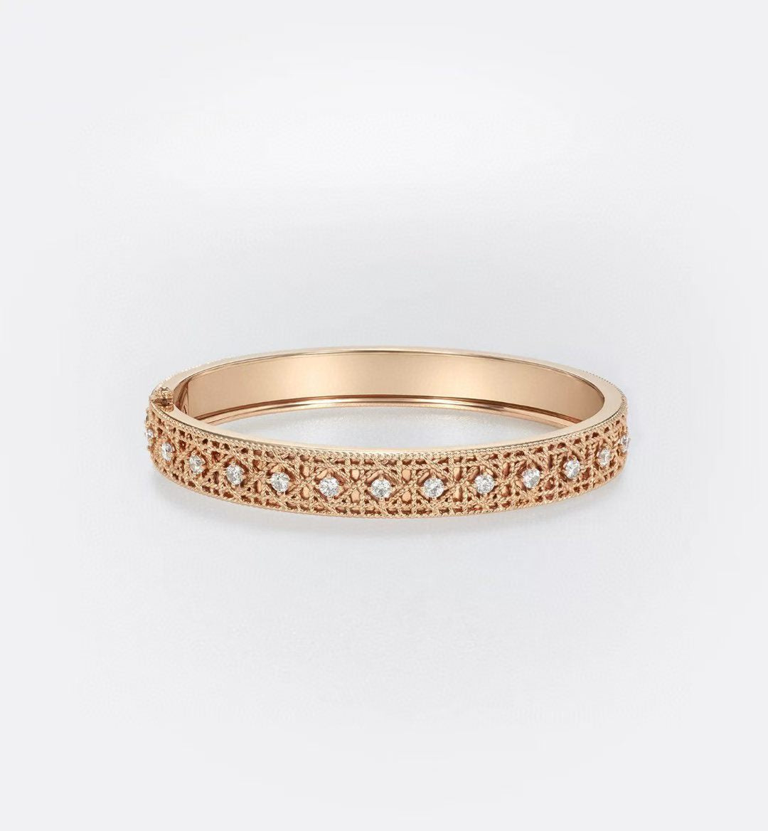 [?Glimmer]2026 WOVEN-PATTERN BRACELET SET WITH FULL DIAMOND INLAY THREE-COLORS