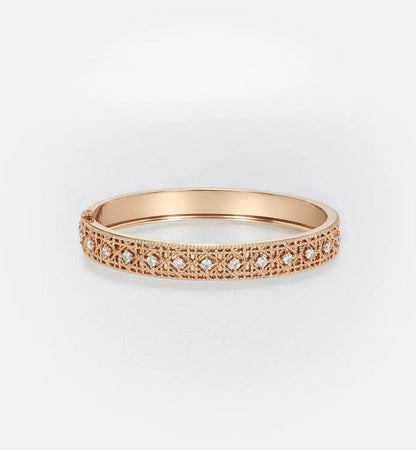 [?Glimmer]2026 WOVEN-PATTERN BRACELET SET WITH FULL DIAMOND INLAY THREE-COLORS