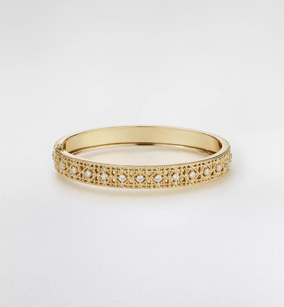 [?Glimmer]2026 WOVEN-PATTERN BRACELET SET WITH FULL DIAMOND INLAY THREE-COLORS