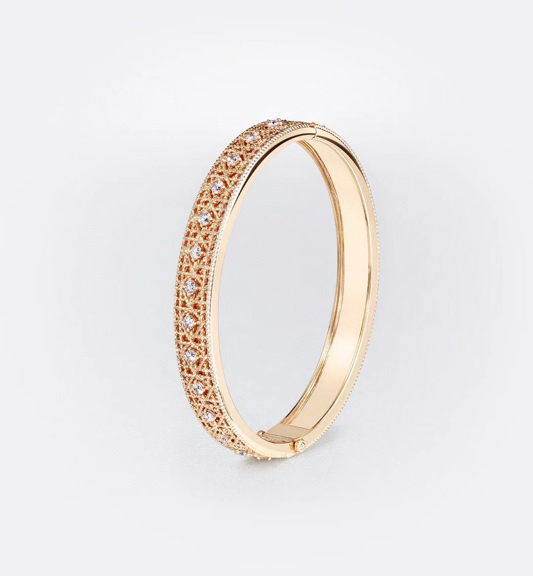[?Glimmer]2026 WOVEN-PATTERN BRACELET SET WITH FULL DIAMOND INLAY THREE-COLORS