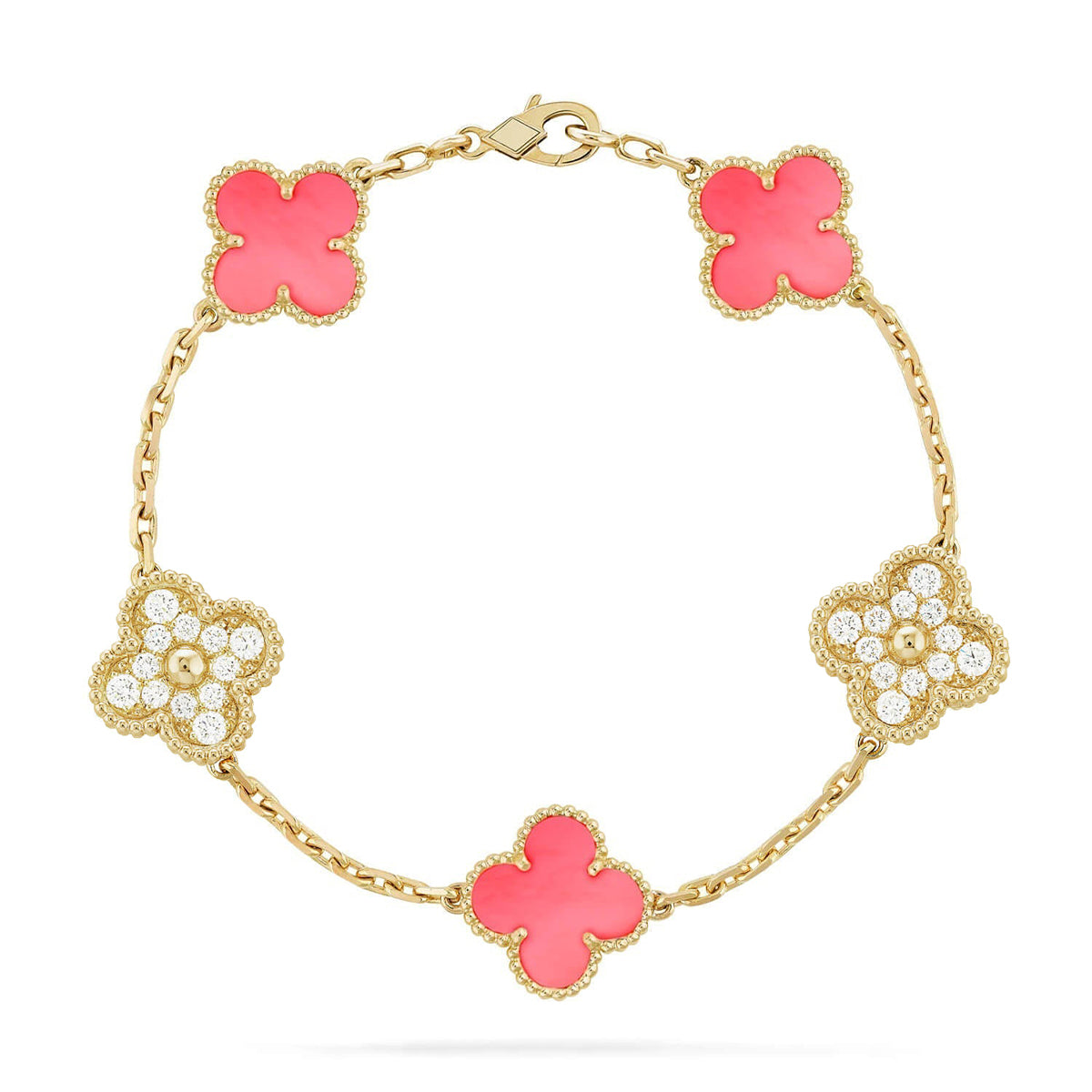 [Glimmer] CLOVER 5 MOTIFS  PINK MOP BRACELET COLLECTION