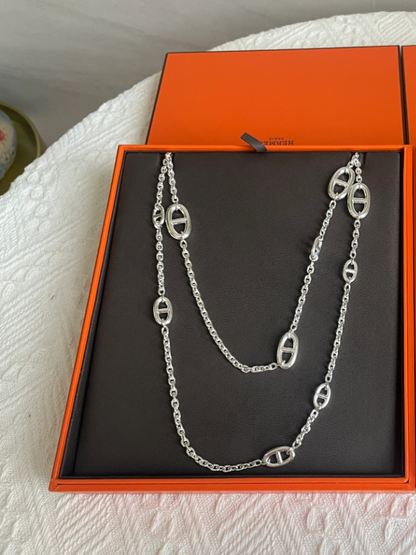 [Glimmer]Classic Silver Sweater Chain