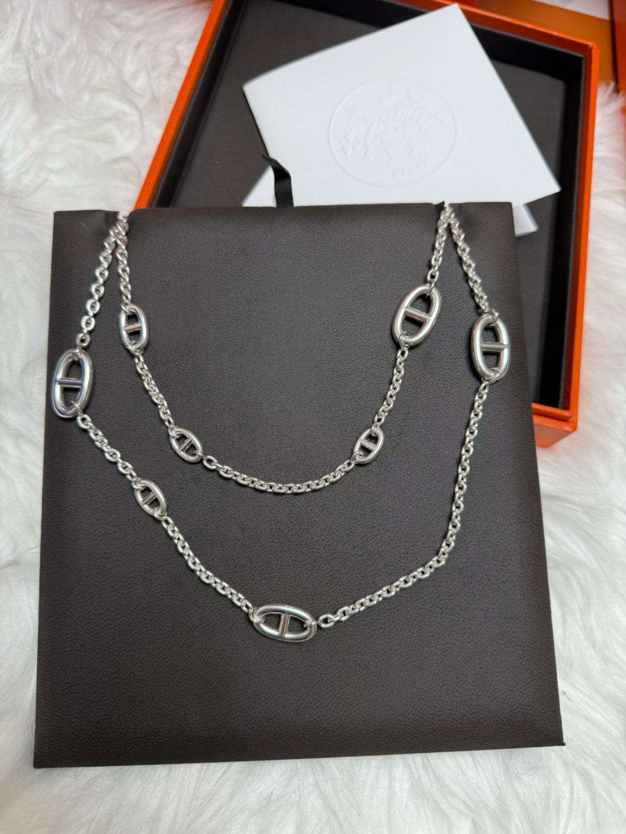 [Glimmer]Classic Silver Sweater Chain