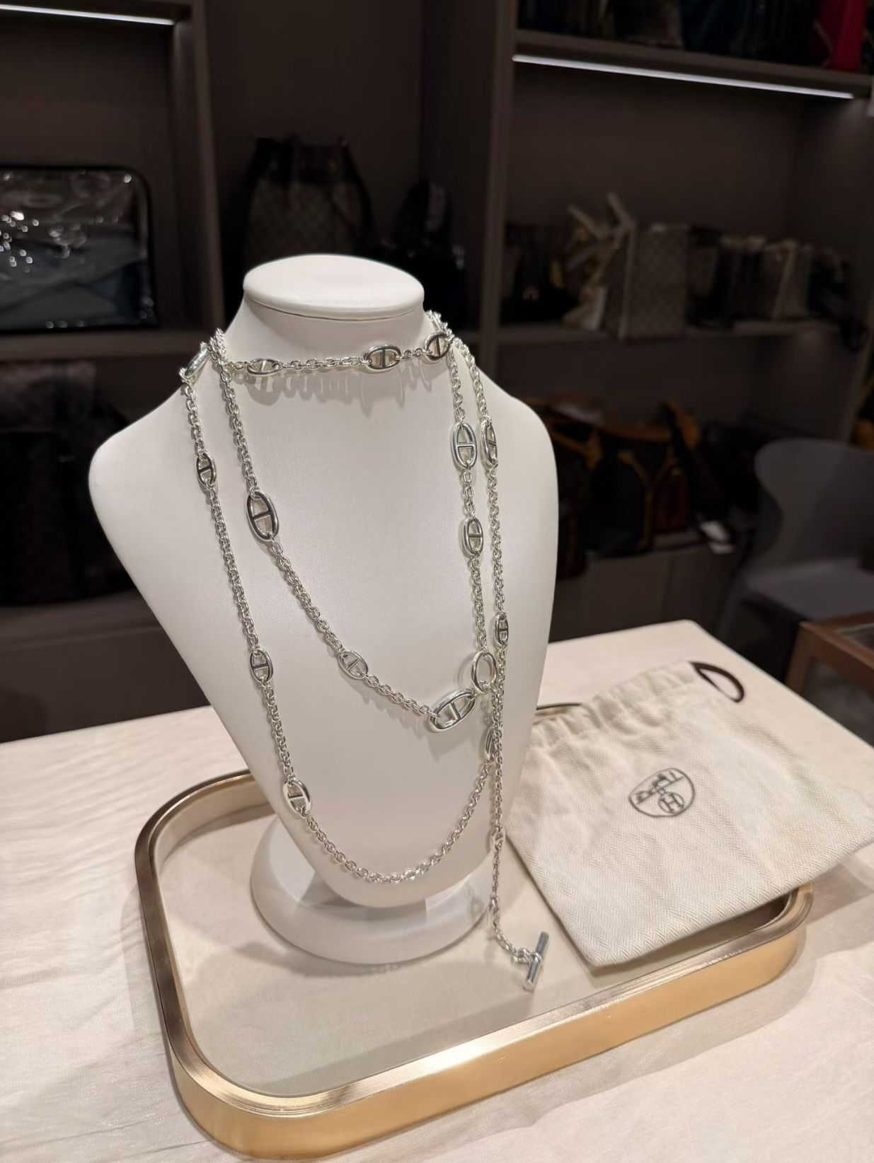 [Glimmer]Classic Silver Sweater Chain