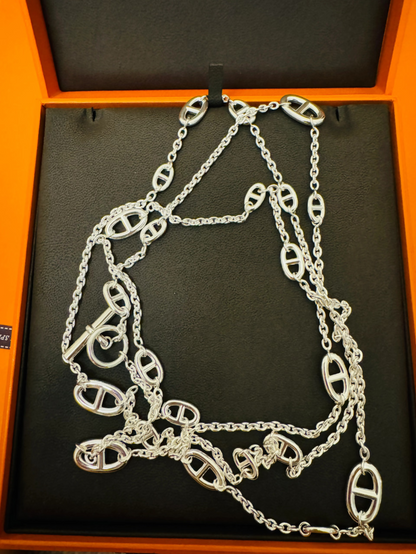 [Glimmer]Classic Silver Sweater Chain