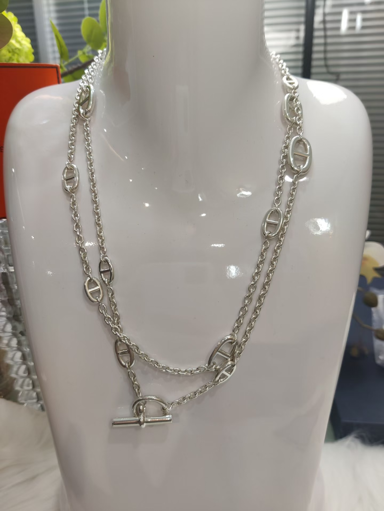 [Glimmer]Classic Silver Sweater Chain