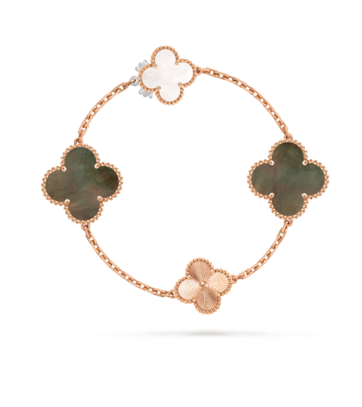 [Glimmer]DETACHABLE CLOVER 15(11+4) FLOWER SILVER NECKLACE SET