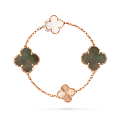 [Glimmer]DETACHABLE CLOVER 15(11+4) FLOWER SILVER NECKLACE SET