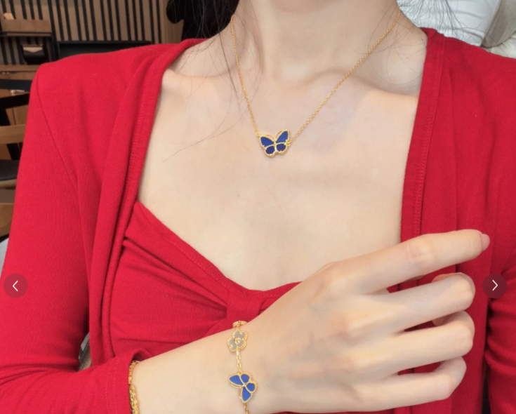 [Glimmer]BUTTERFLY BLUE   NECKLACE