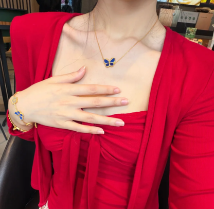 [Glimmer]BUTTERFLY BLUE   NECKLACE