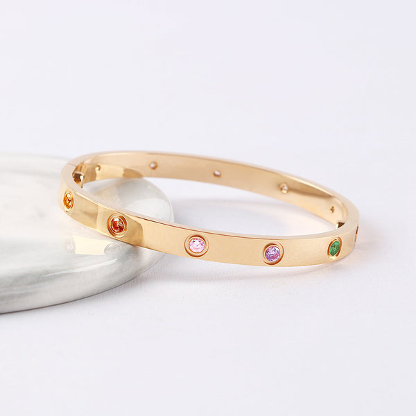 [Glimmer]2026 NEW 6.1MM COLORED GEMSTONE BRACELET
