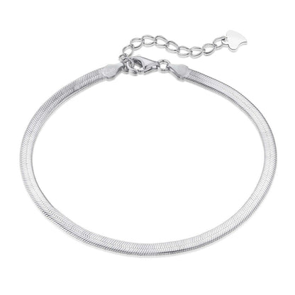 [Glimmer Jewelry]Flat Snake Bone Chain Blade Necklace