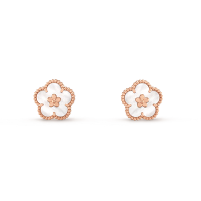 [Glimmer]LUCKY PINK GOLD WHITE MOP EARRINGS