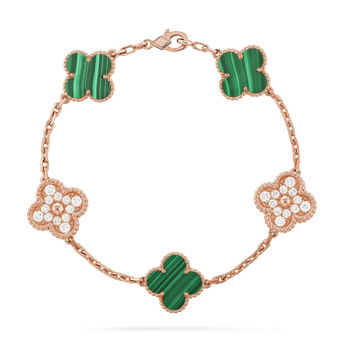 [Glimmer] CLOVER 5 MOTIF MALACHITE BRACELET COLLECTION