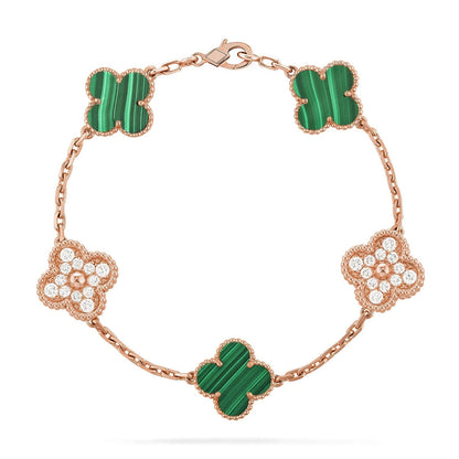 [Glimmer] CLOVER 5 MOTIF MALACHITE BRACELET COLLECTION