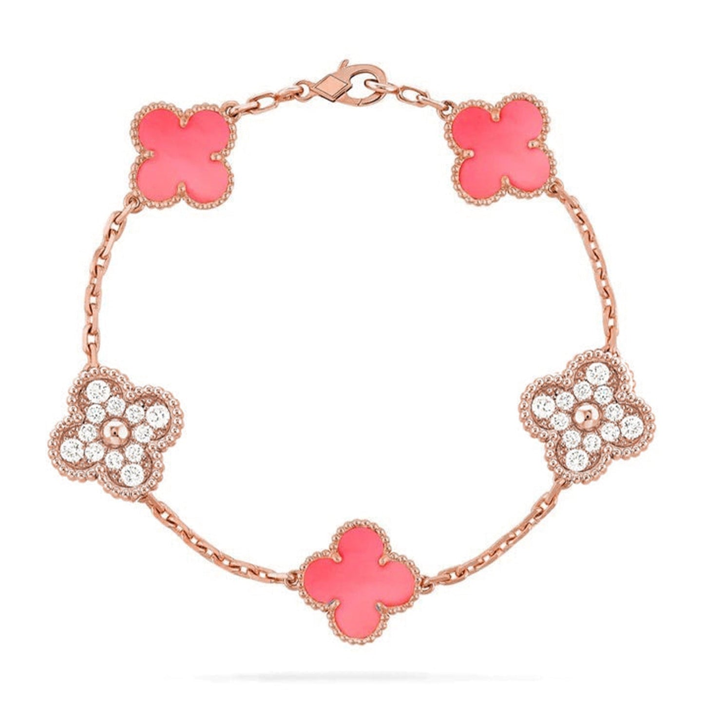 [Glimmer] CLOVER 5 MOTIFS  PINK MOP BRACELET COLLECTION