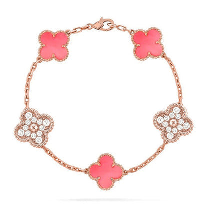 [Glimmer] CLOVER 5 MOTIFS  PINK MOP BRACELET COLLECTION