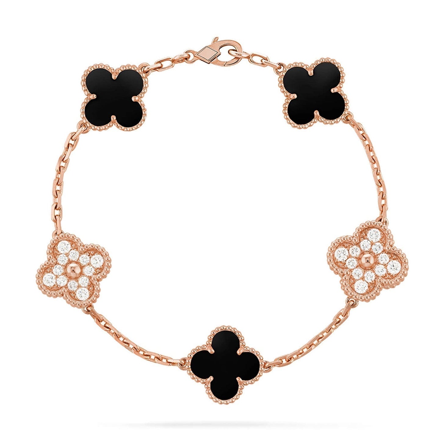 [Glimmer] CLOVER 5 MOTIF ONYXS BRACELET COLLECTION