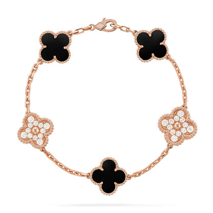 [Glimmer] CLOVER 5 MOTIF ONYXS BRACELET COLLECTION
