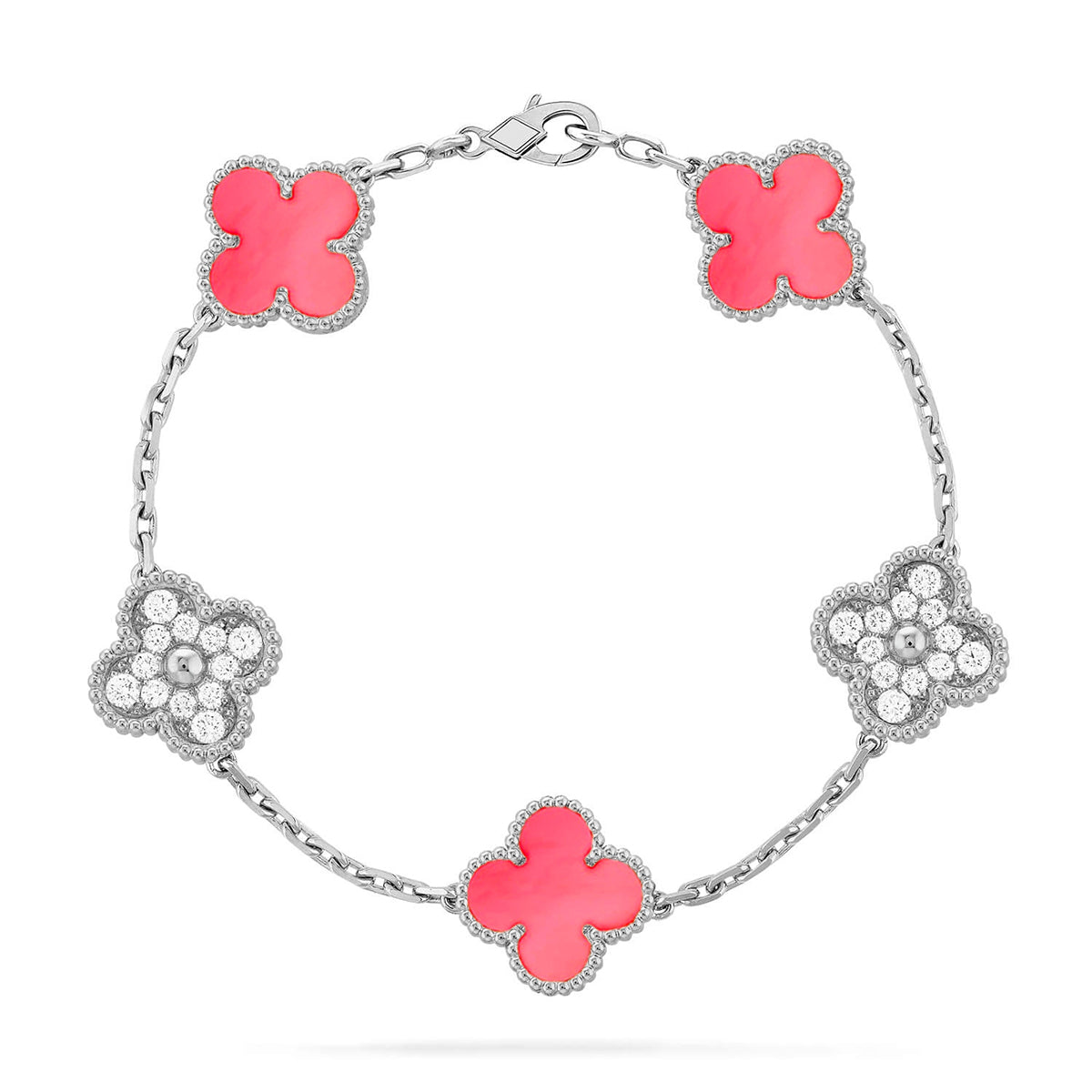 [Glimmer] CLOVER 5 MOTIFS  PINK MOP BRACELET COLLECTION