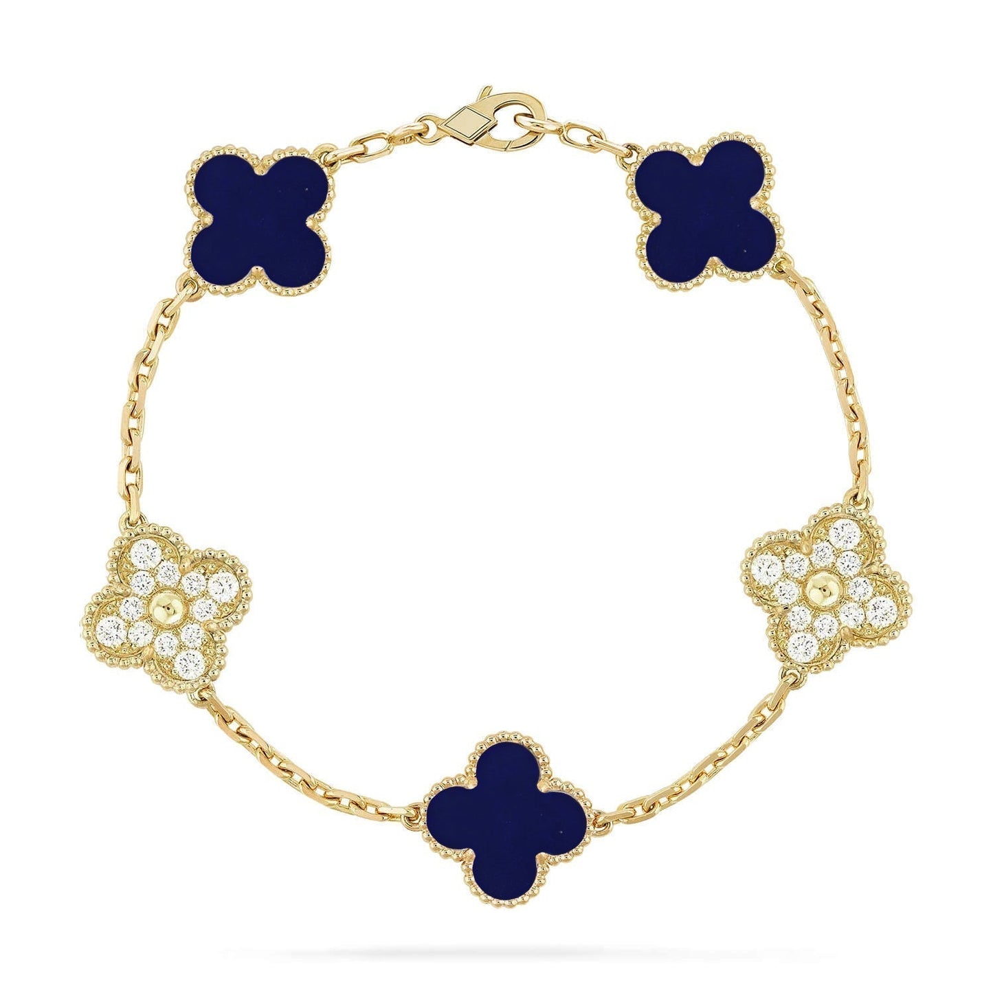 [Glimmer]CLOVER 5 MOTIF LAPIS LAZULI BRACELET COLLECTION
