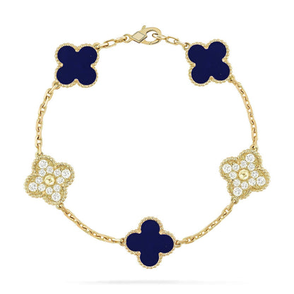 [Glimmer]CLOVER 5 MOTIF LAPIS LAZULI BRACELET COLLECTION
