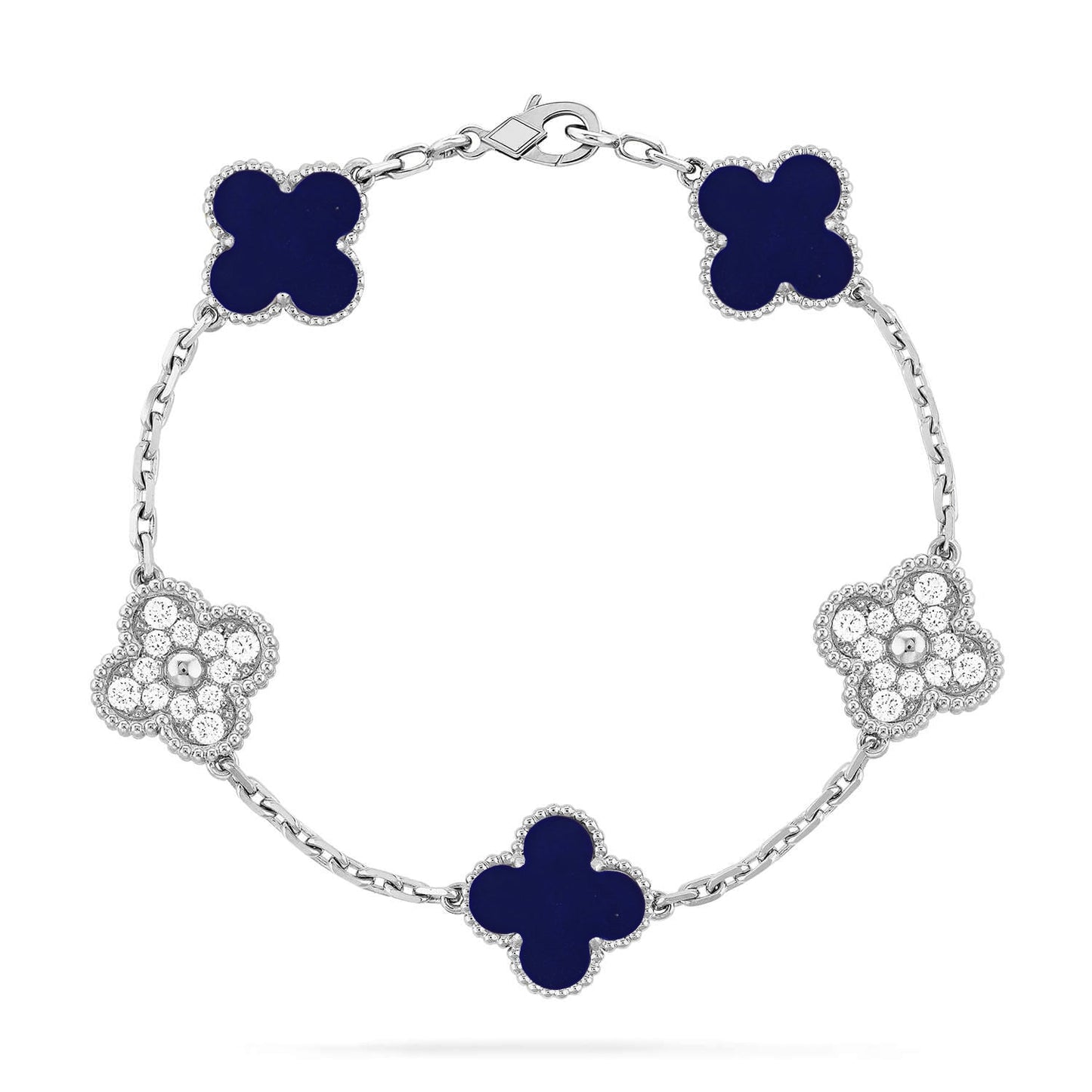 [Glimmer]CLOVER 5 MOTIF LAPIS LAZULI BRACELET COLLECTION