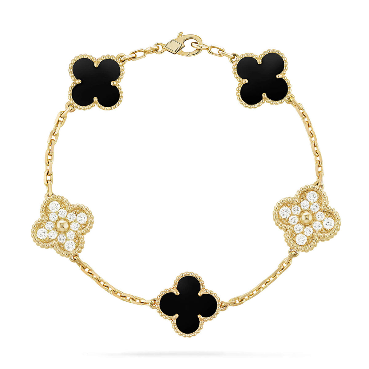 [Glimmer] CLOVER 5 MOTIF ONYXS BRACELET COLLECTION
