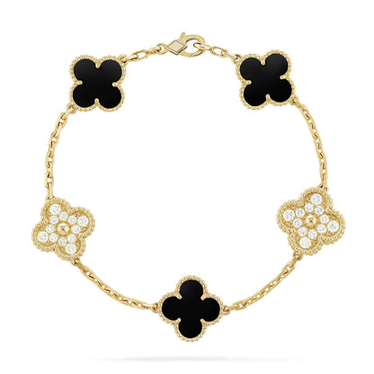[Glimmer] CLOVER 5 MOTIF ONYXS BRACELET COLLECTION