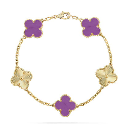 [Glimmer] CLOVER 5 MOTIF VIOLET BRACELET COLLECTION