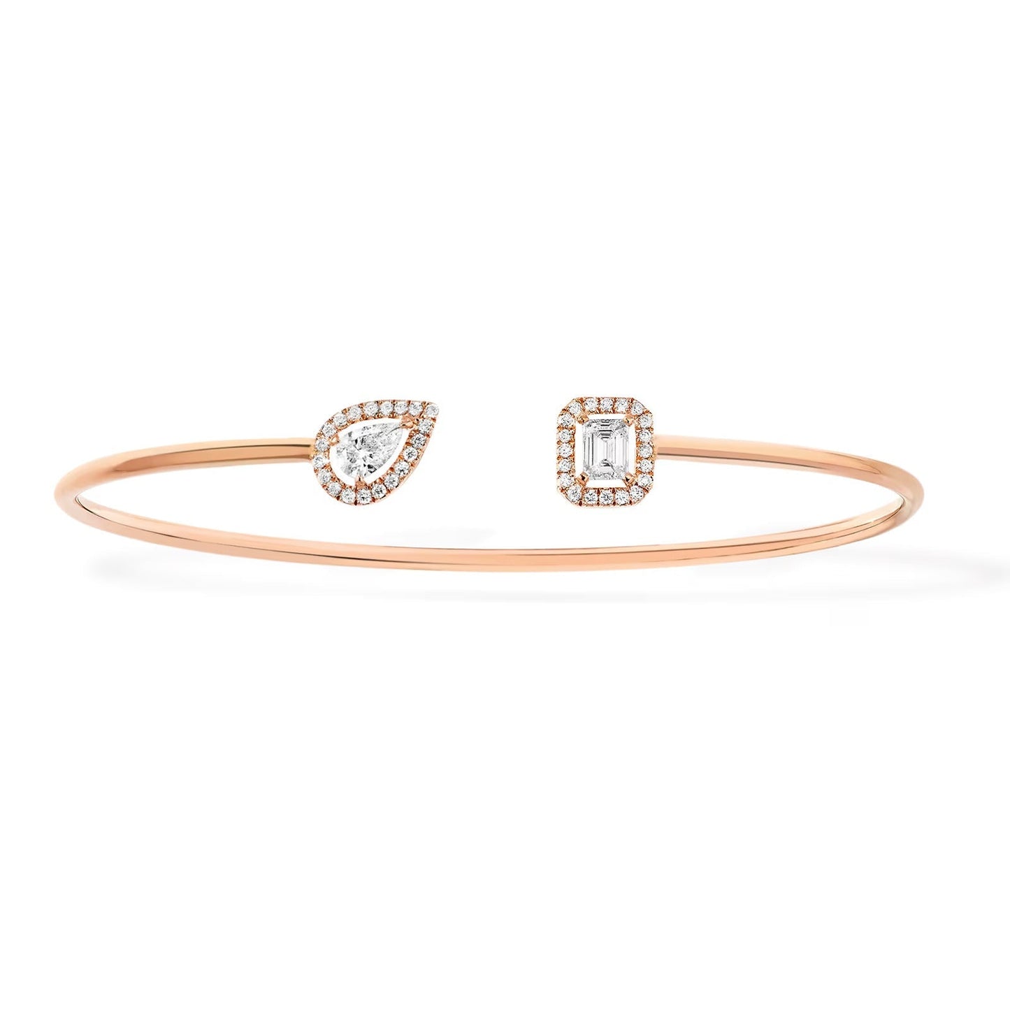 [Glimmer]JONC FLEX MY TWIN TOI & MOI SILVER DIAMOND BRACELET