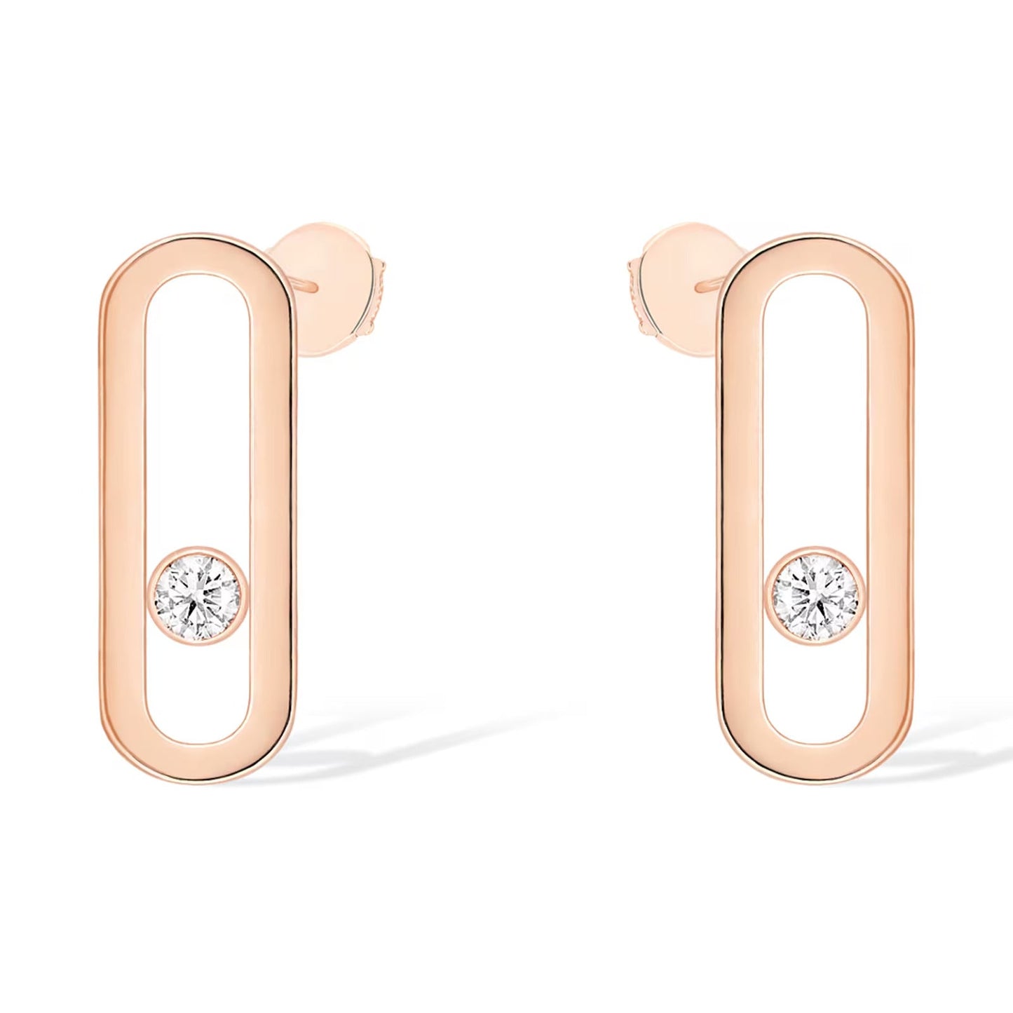 [Glimmer]MOVE UNO SMALL 1 DIAMOND EARRINGS