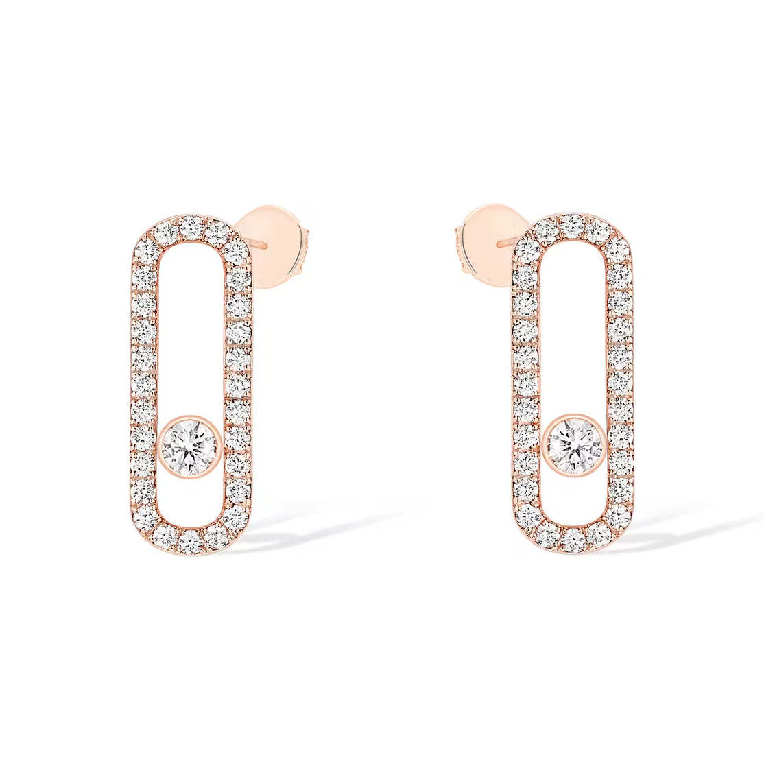 [Glimmer]MOVE UNO STUD DIAMOND PAVED EARRINGS