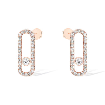 [Glimmer]MOVE UNO STUD DIAMOND PAVED EARRINGS