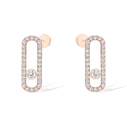 [Glimmer]MOVE UNO STUD DIAMOND PAVED EARRINGS