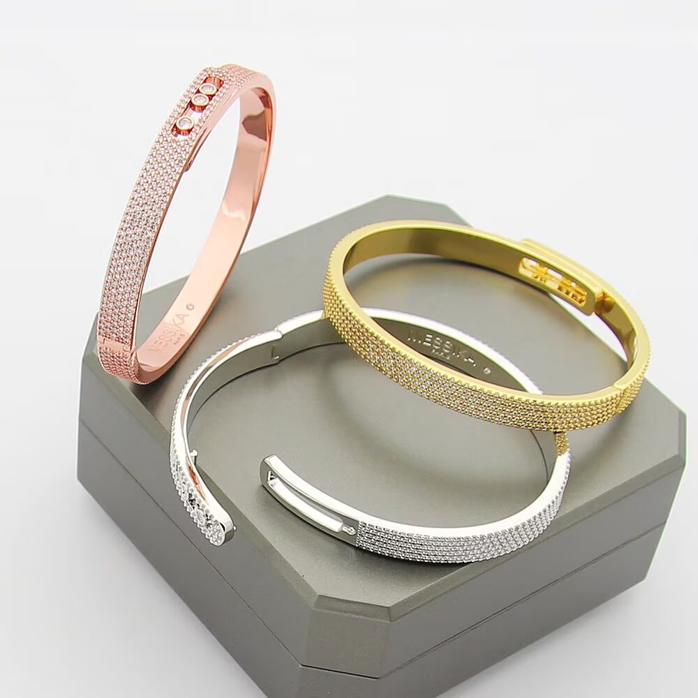 [Glimmer]Move Noa Full Pavé Diamond Bangle Bracelet